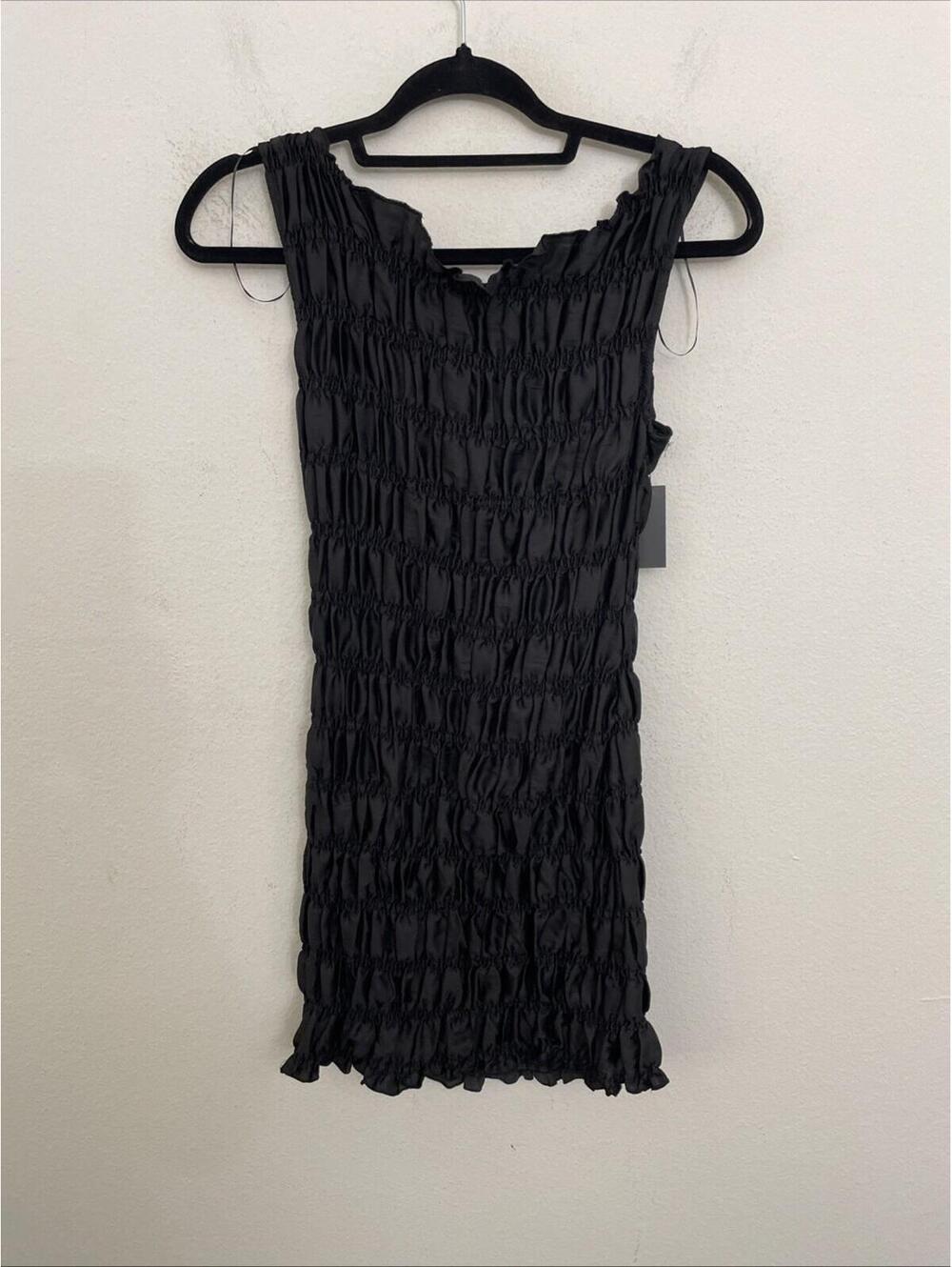 Lioness Guccio Mini Dress Onyx Black Ruched Sleeveless Size S NWT $87MSRP - Picture 6 of 7